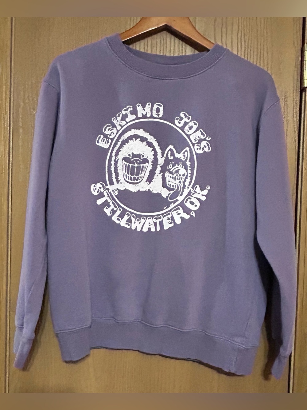 Eskimo Joe's Stillwater Oklahoma Sweatshirt Purple Graphic Crewneck